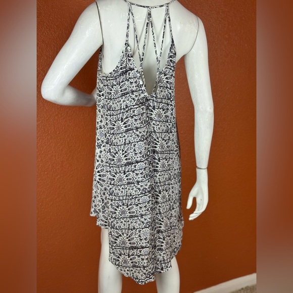 ASTR Blue Dress Patchwork Floral Flowy Boho Festival Dress. D23 - Picture 15 of 15